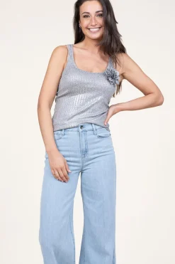 Metallic Baby Rib Top Lika | Silver... | Copenhagen Muse | Little Soho