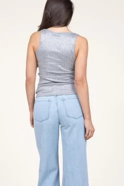 Metallic Baby Rib Top Lika | Silver... | Copenhagen Muse | Little Soho
