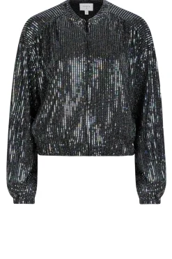 Metallic Bomber Jacket Dazzling | Black... | Dante 6 | Little Soho