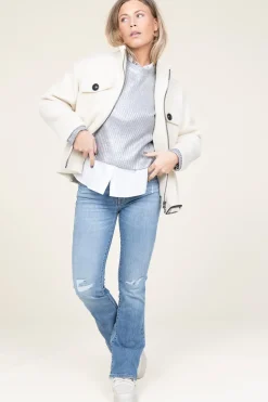 Metallic Boxy Sweater Row | Silver... | Co'Couture | Little Soho
