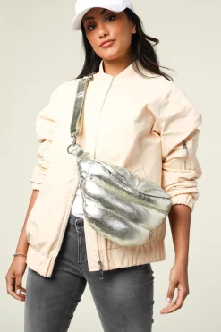 Metallic Leather Crossbody Some | Light Gold... | Depeche | Little Soho