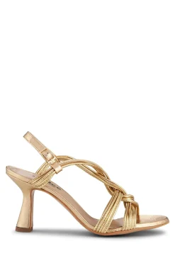 Metallic Leather Sandals Flora | Gold... | Ivylee Copenhagen | Little Soho