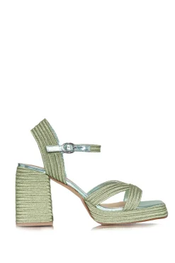 Metallic Leather Sandals Valle | Green... | Castaner | Little Soho
