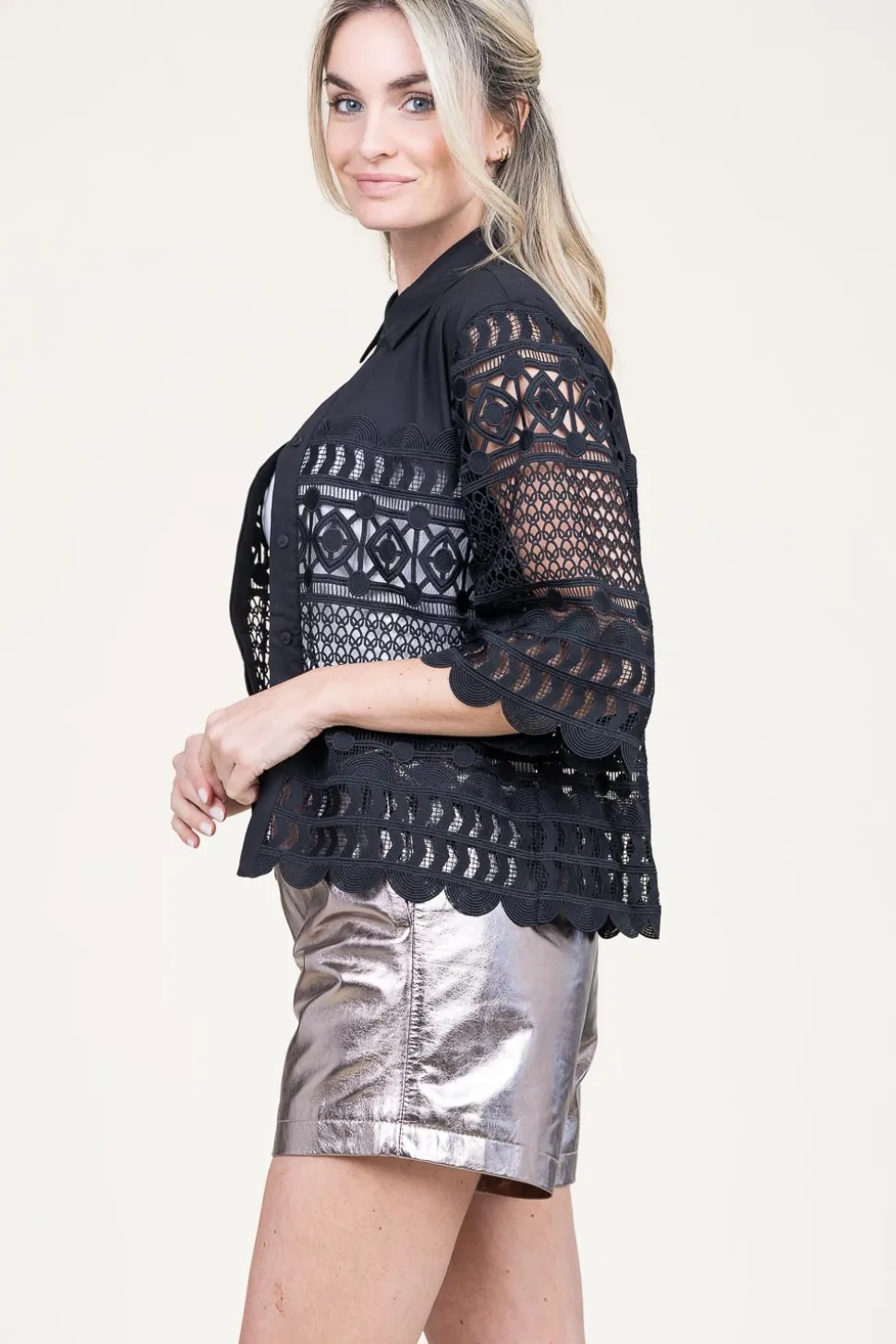 Metallic Leather Short Trinity | Bronze... | Est'Seven | Little Soho