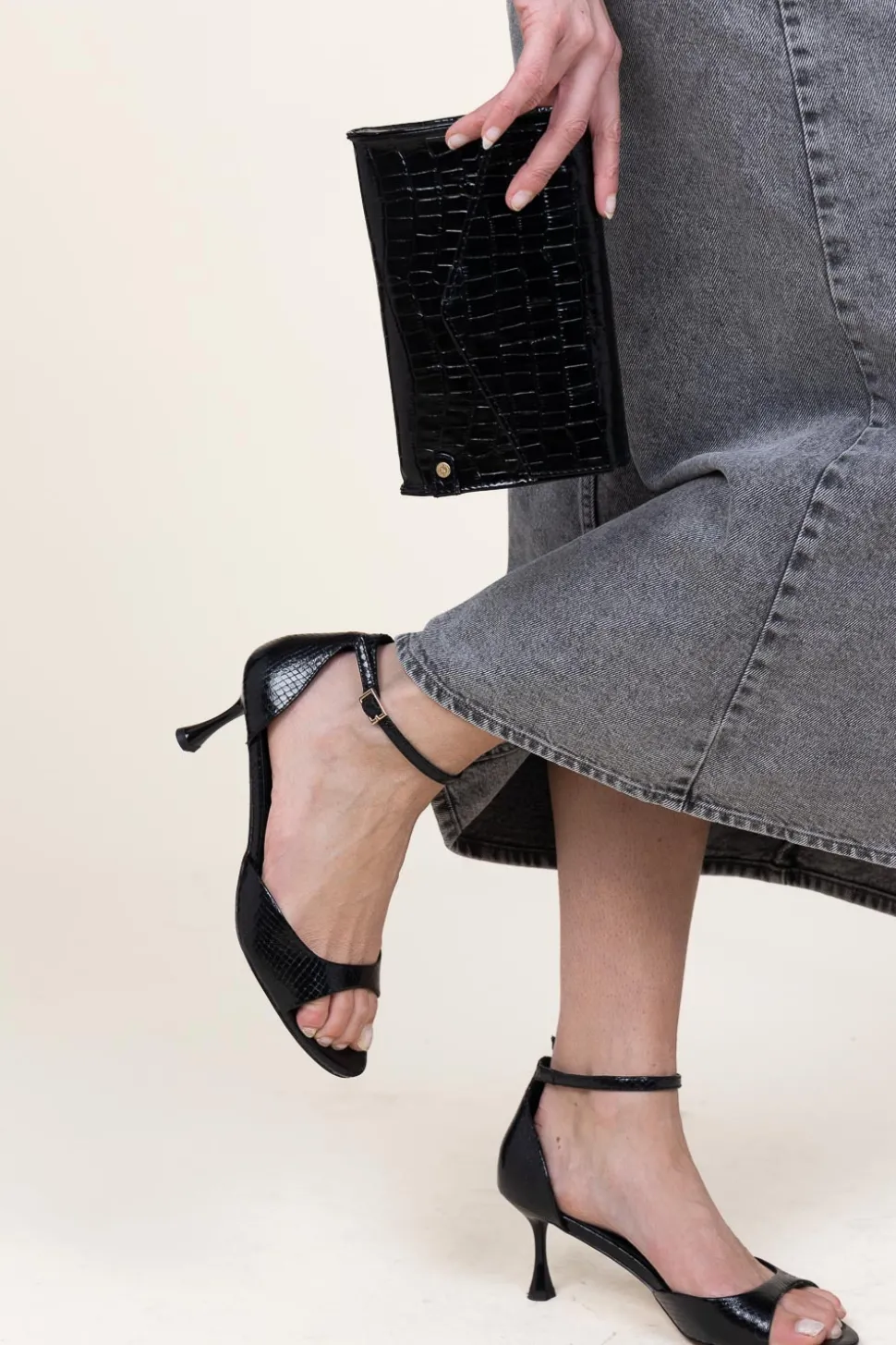 Metallic Sandals With Heel Firenze | Black... | Toral | Little Soho