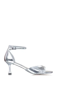 Metallic Sandals With Heel Firenze | Silver... | Toral | Little Soho