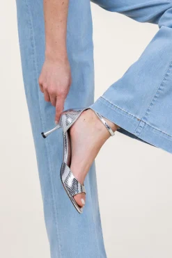 Metallic Sandals With Heel Firenze | Silver... | Toral | Little Soho