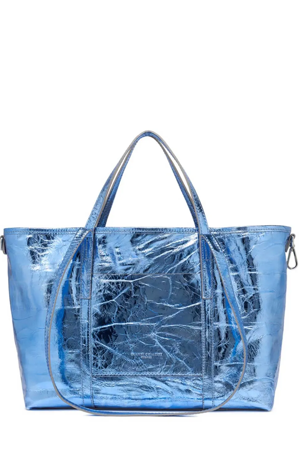 Metallic Shopper Superlight | Blue... | Gianni Chiarini | Little Soho