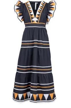 Midi Dress Tricolore | Black... | Scarlett Poppies | Little Soho
