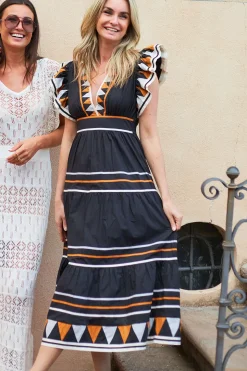 Midi Dress Tricolore | Black... | Scarlett Poppies | Little Soho