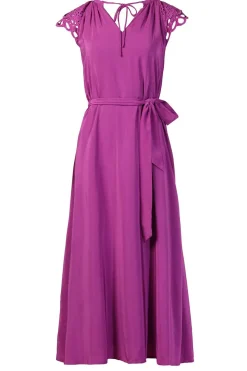 Midi Dress With Embroidery Details Celest | Purple... | Suncoo | Little Soho