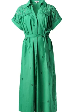 Midi Dress With Embroidery Details Coco | Green... | Suncoo | Little Soho