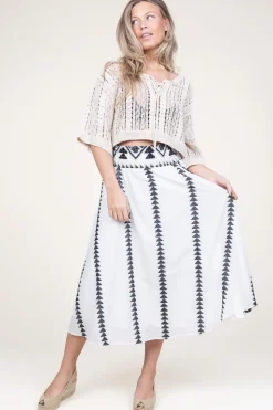 Midi Skirt Met Print Bonosa | Black & White... | Kocca | Little Soho