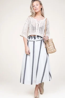 Midi Skirt Met Print Bonosa | Black & White... | Kocca | Little Soho