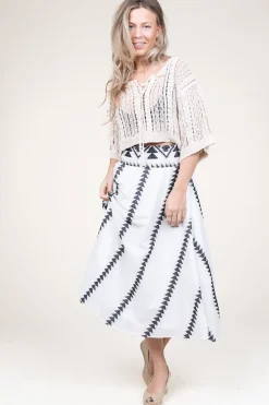 Midi Skirt Met Print Bonosa | Black & White... | Kocca | Little Soho