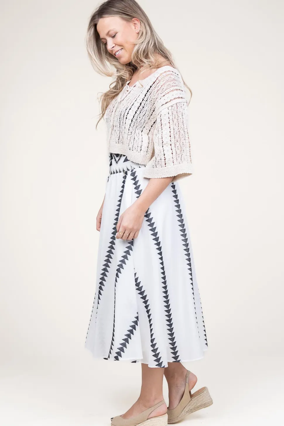 Midi Skirt Met Print Bonosa | Black & White... | Kocca | Little Soho