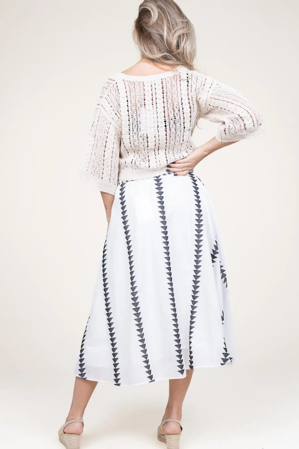 Midi Skirt Met Print Bonosa | Black & White... | Kocca | Little Soho