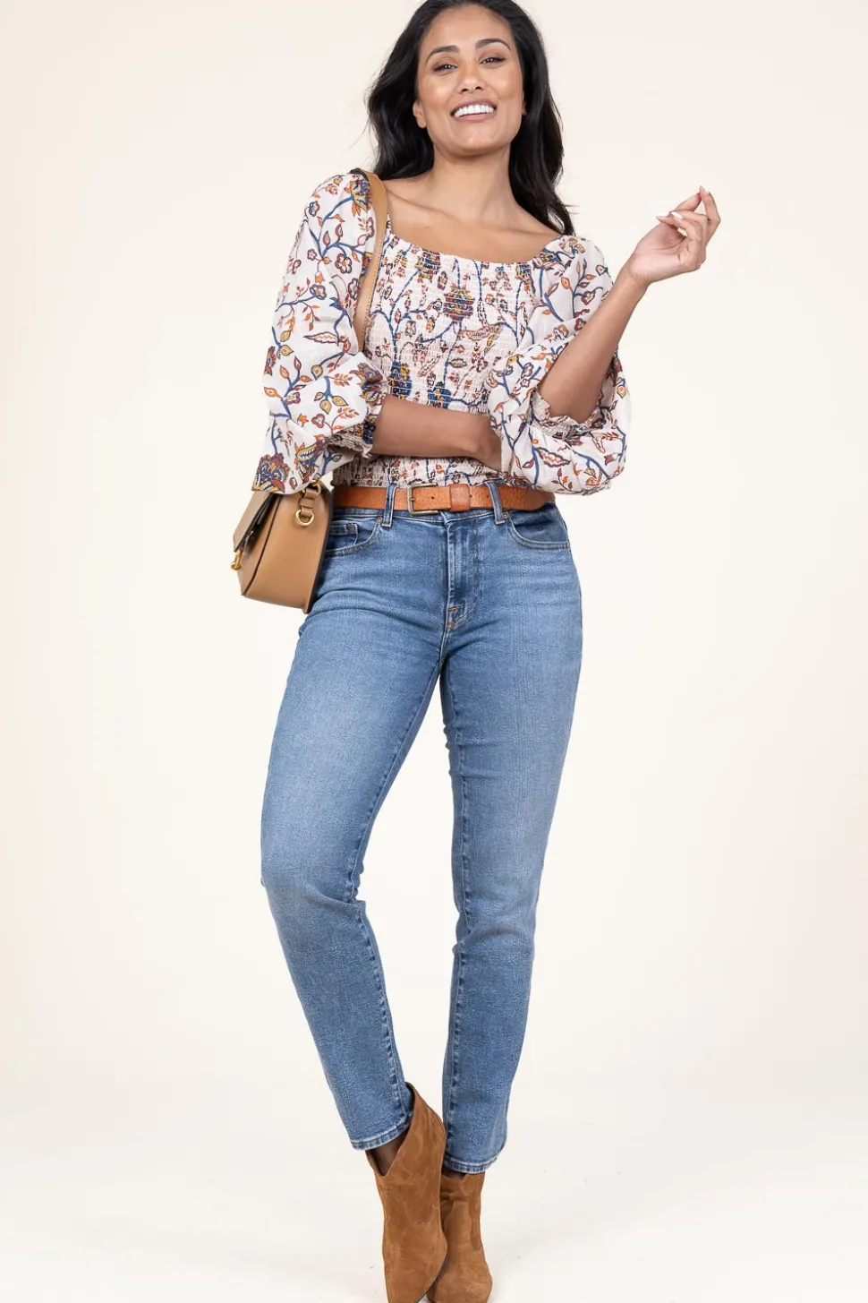 Mid Waist Skinny Jeans Roxanne | Blue... | 7 For All Mankind | Little Soho