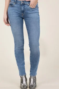 Mid Waist Skinny Jeans Roxanne | Blue... | 7 For All Mankind | Little Soho