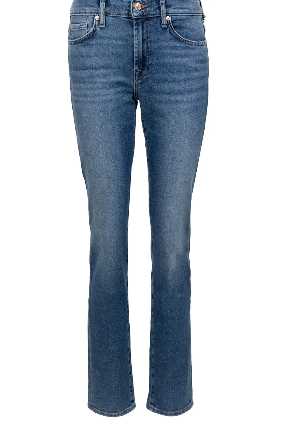 Mid-Waist Straight Jeans Roxanne | Blue... | 7 For All Mankind | Little Soho