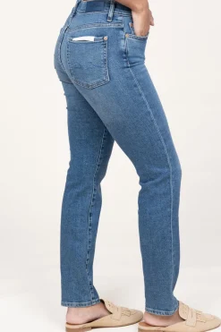 Mid-Waist Straight Jeans Roxanne | Blue... | 7 For All Mankind | Little Soho