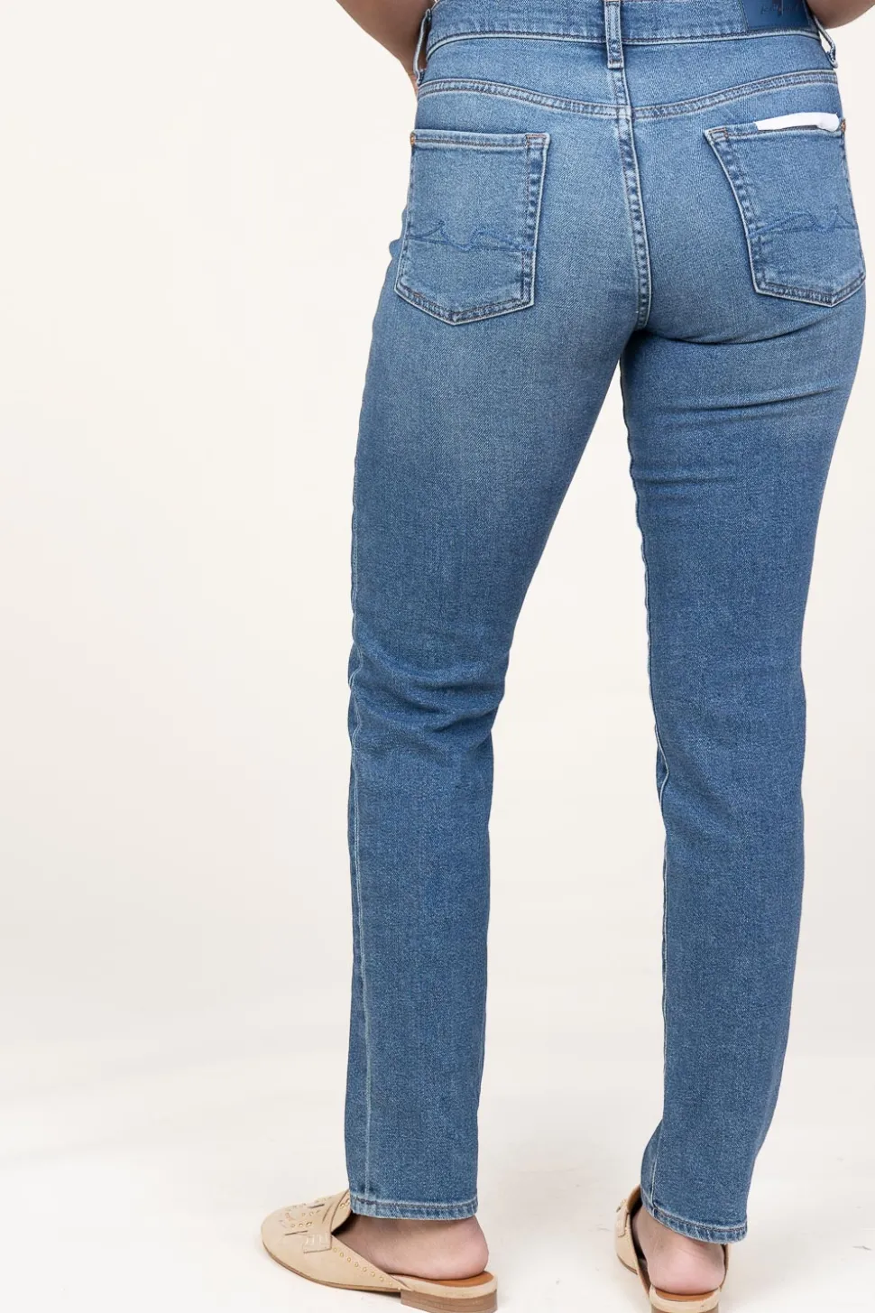 Mid-Waist Straight Jeans Roxanne | Blue... | 7 For All Mankind | Little Soho
