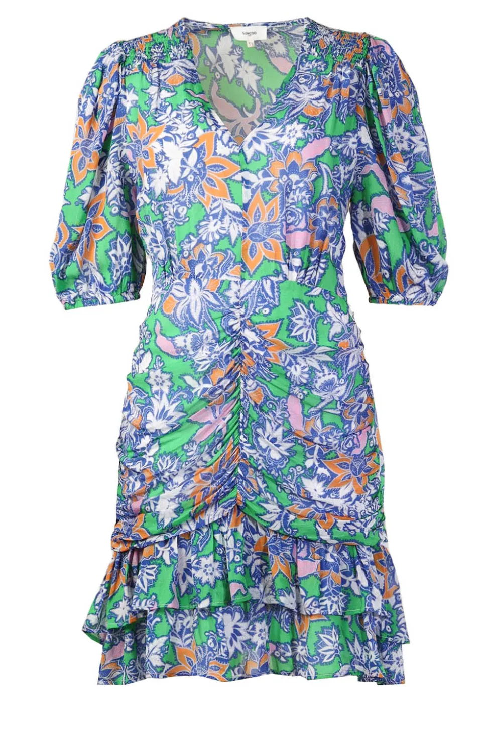 Mini Dress With Print Clarine | Blue... | Suncoo | Little Soho