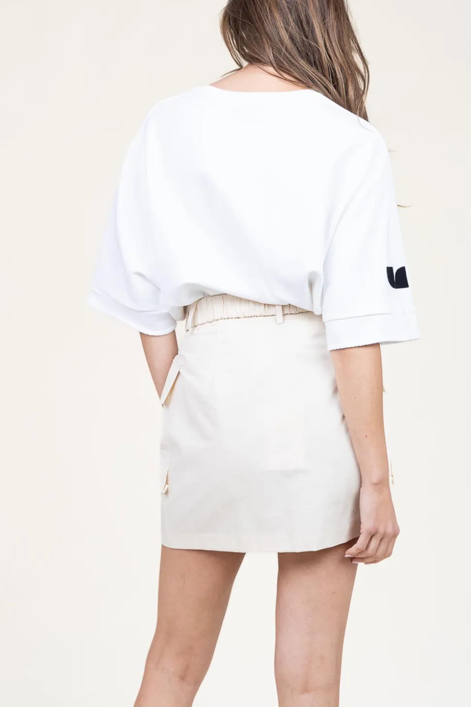 Mini Skirt With Coating Neline | Natural... | Second Female | Little Soho
