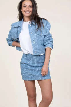 Mini-Skirt With Sequins Lemara | Blue... | Second Female | Little Soho