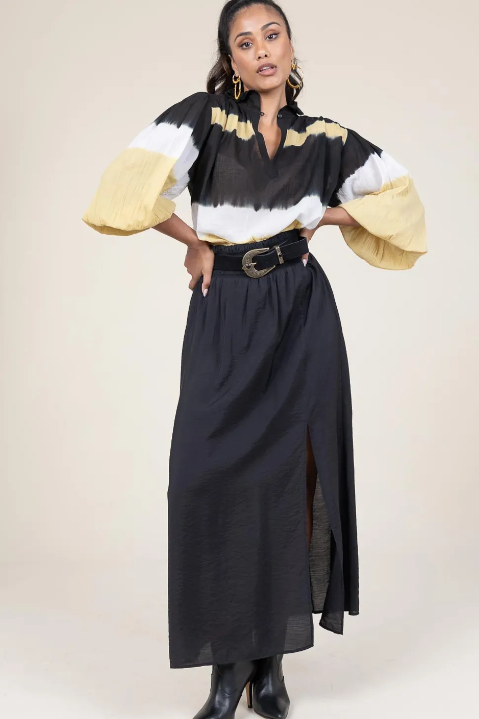 Modal Blend Maxi Skirt Reverie | Black... | Dante 6 | Little Soho