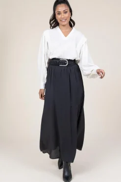 Modal Blend Maxi Skirt Reverie | Black... | Dante 6 | Little Soho