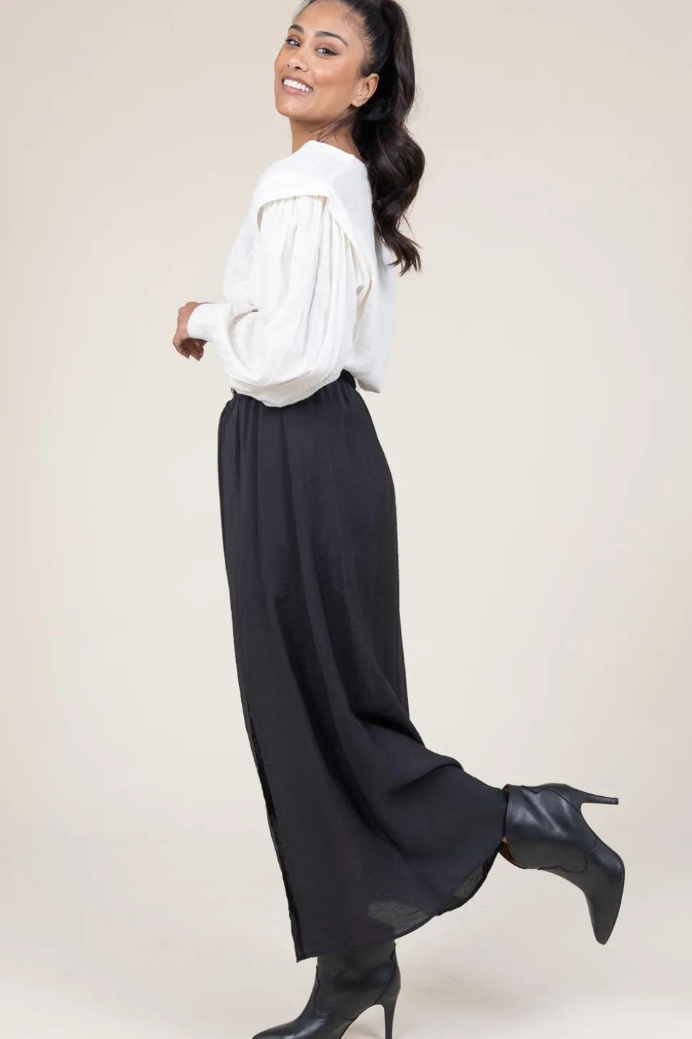 Modal Blend Maxi Skirt Reverie | Black... | Dante 6 | Little Soho
