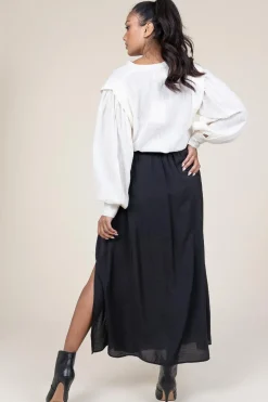 Modal Blend Maxi Skirt Reverie | Black... | Dante 6 | Little Soho