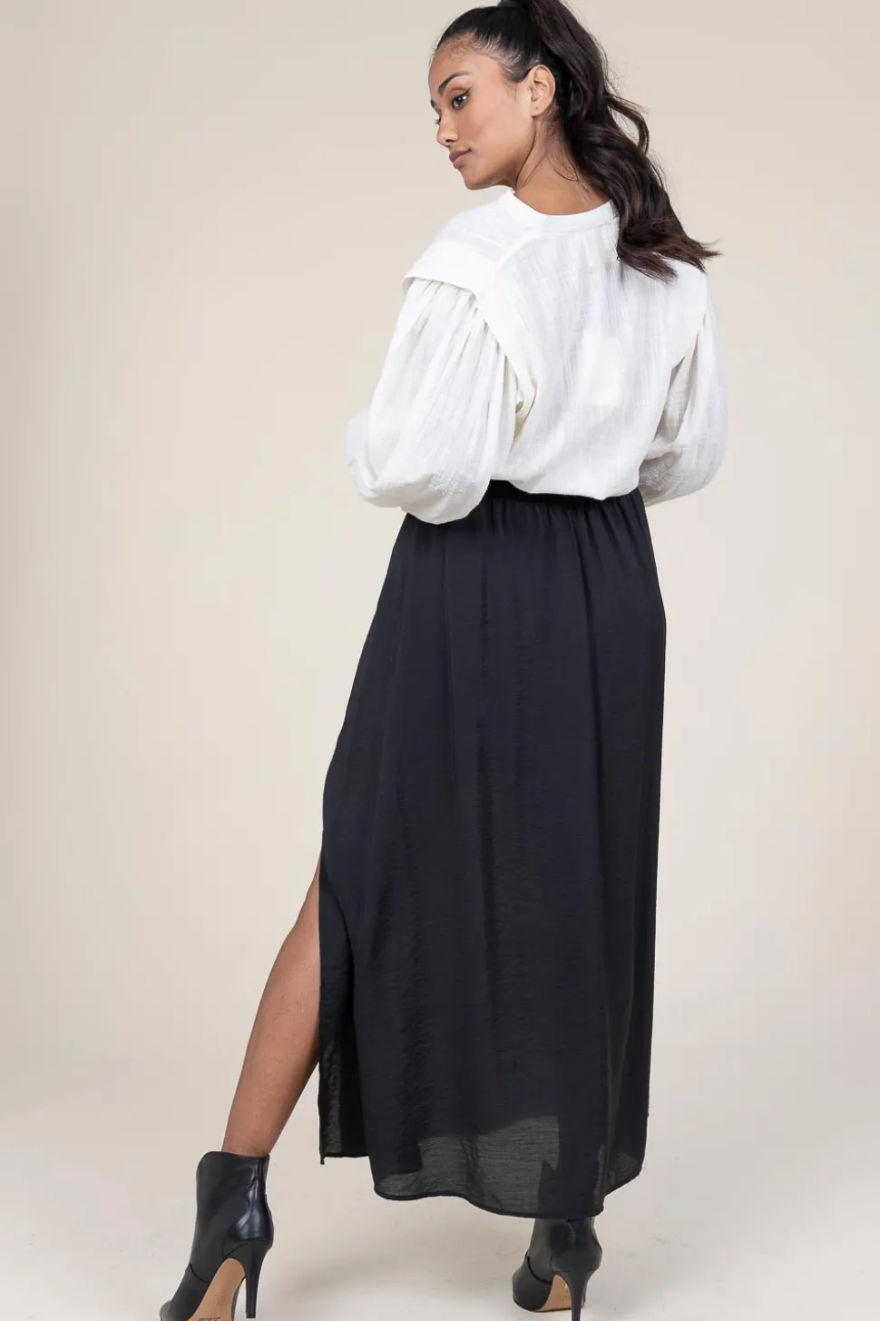 Modal Blend Maxi Skirt Reverie | Black... | Dante 6 | Little Soho