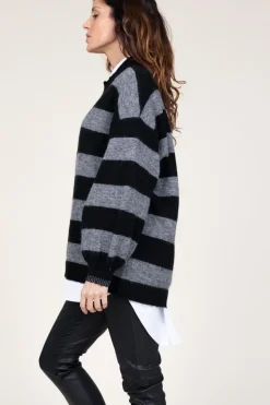 Mohair Striped Sweater Cozy | Black... | Co'Couture | Little Soho