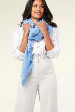 Muslin Xl-Shawl Mila | Blue... | Bianca Van Leur Shawls | Little Soho