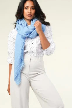 Muslin Xl-Shawl Mila | Blue... | Bianca Van Leur Shawls | Little Soho