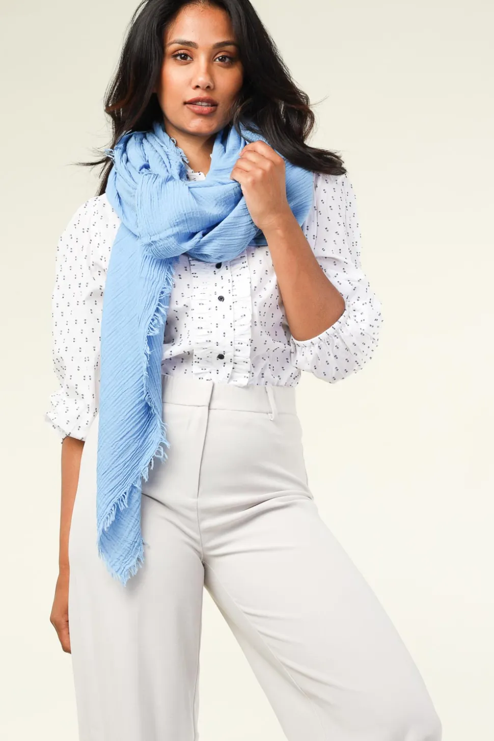 Muslin Xl-Shawl Mila | Blue... | Bianca Van Leur Shawls | Little Soho