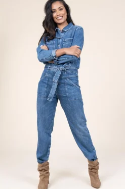 Non-Stretch Denim Jumpsuit Jerry | Blue... | Ba&Sh | Little Soho
