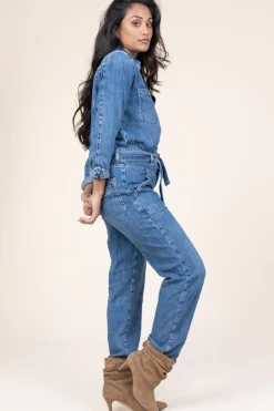 Non-Stretch Denim Jumpsuit Jerry | Blue... | Ba&Sh | Little Soho