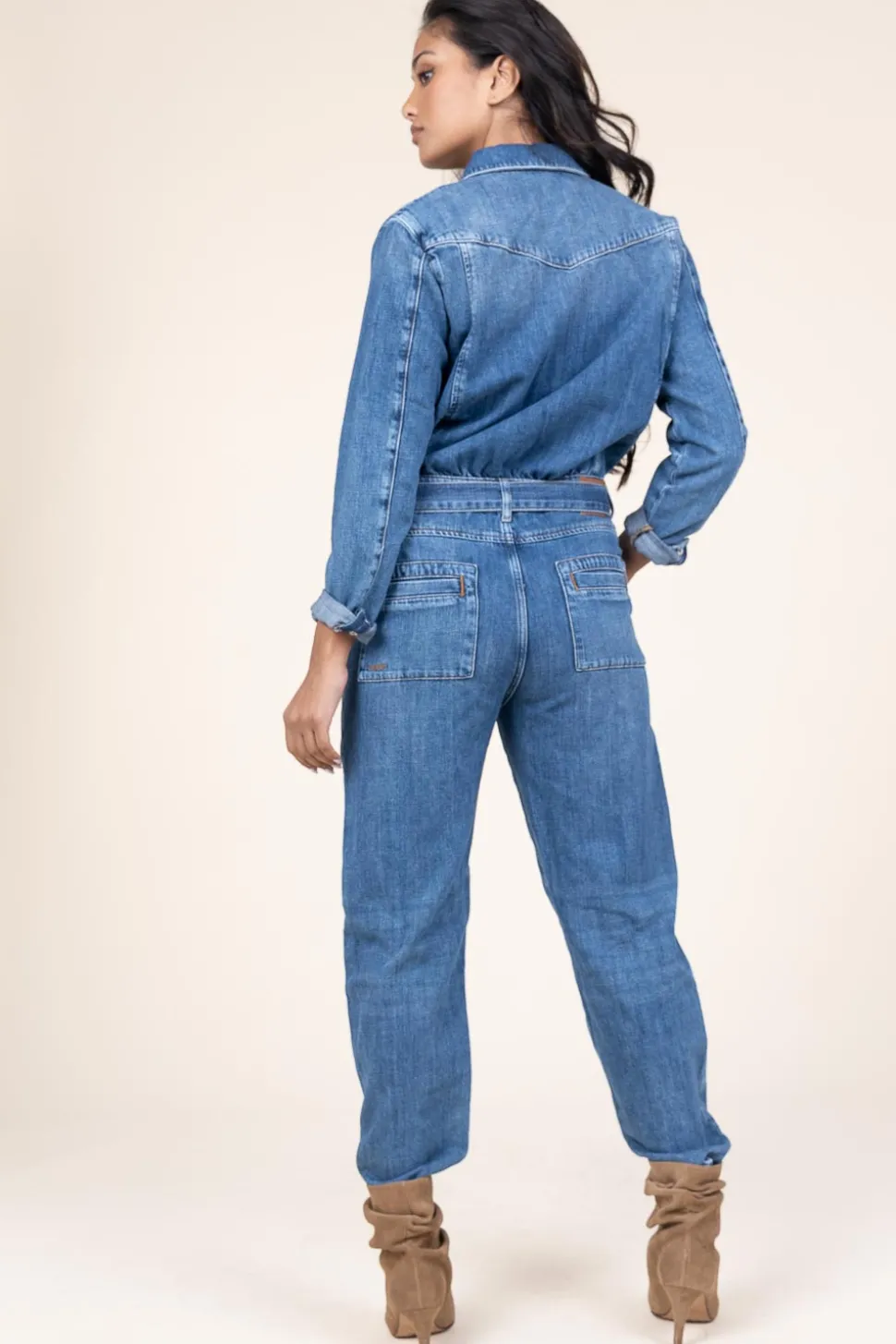Non-Stretch Denim Jumpsuit Jerry | Blue... | Ba&Sh | Little Soho