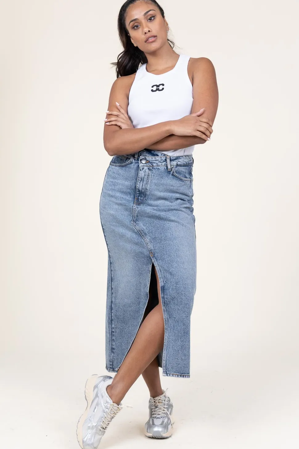 Non-Stretch Denim Skirt Vika | Blue... | Co'Couture | Little Soho
