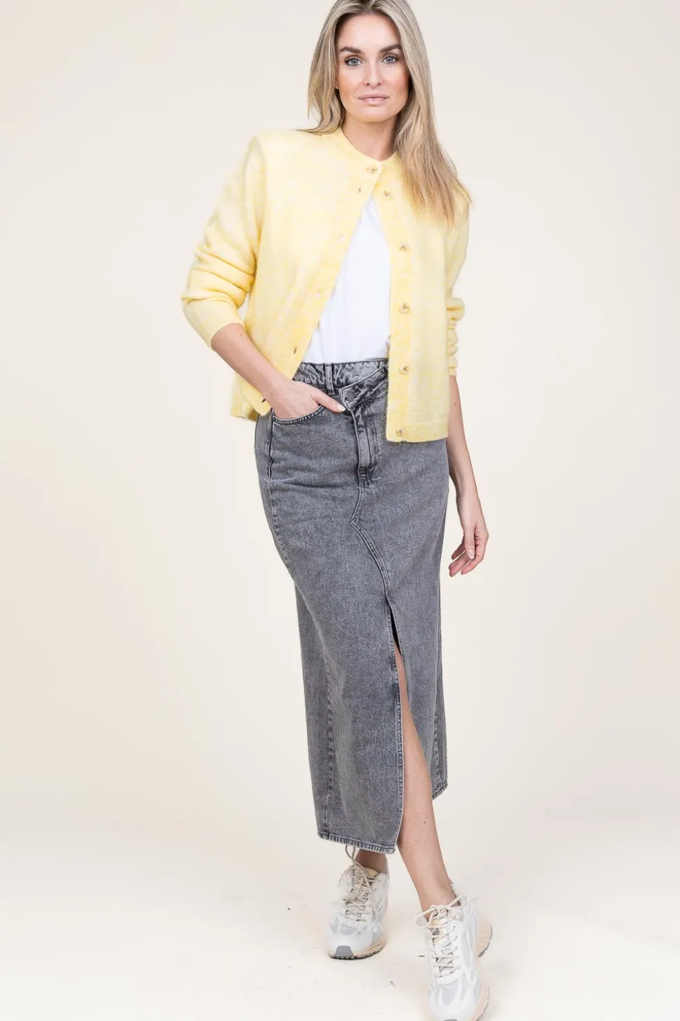 Non-Stretch Denim Skirt Vika | Grey... | Co'Couture | Little Soho