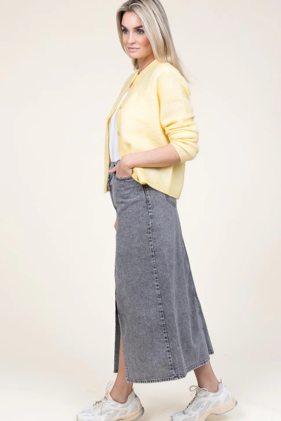 Non-Stretch Denim Skirt Vika | Grey... | Co'Couture | Little Soho