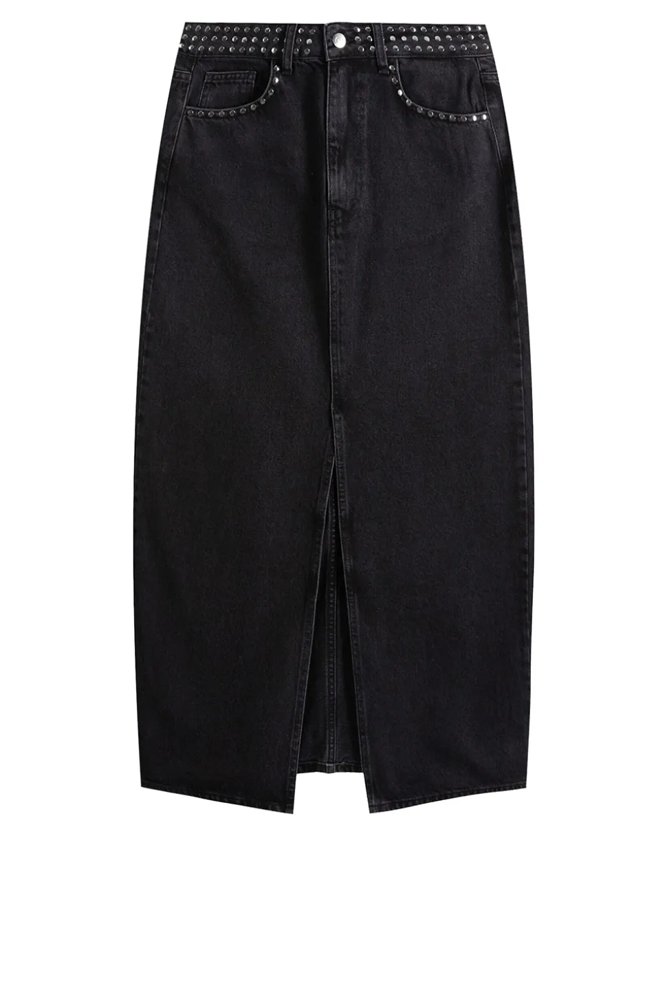 Non-Stretch Denim Skirt With Studs Vika | Black... | Co'Couture | Little Soho