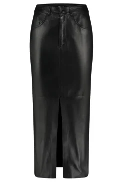 Non-Stretch Leather Skirt Sanja | Black... | Ibana | Little Soho