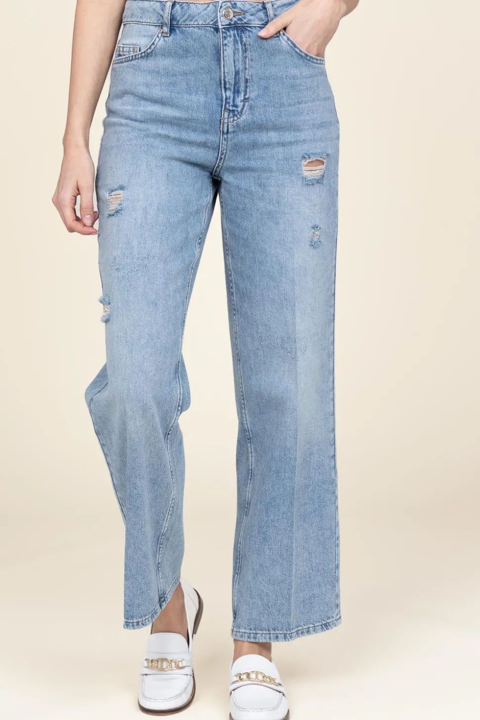 Non-Stretch Straight Jeans Odetta | Blue... | Kocca | Little Soho