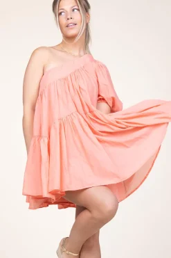 One-Shoulder Dress Gloria | Orange... | Devotion | Little Soho
