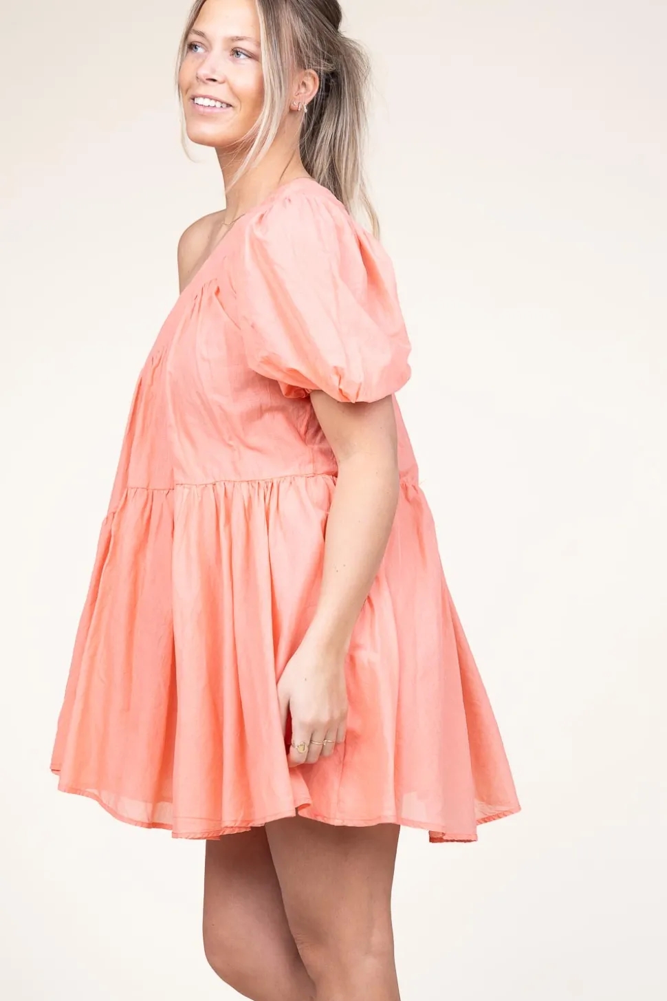 One-Shoulder Dress Gloria | Orange... | Devotion | Little Soho