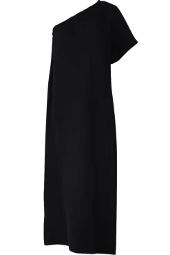 One-Shoulder Mousseline Dress Toledo | Black... | March23 | Little Soho